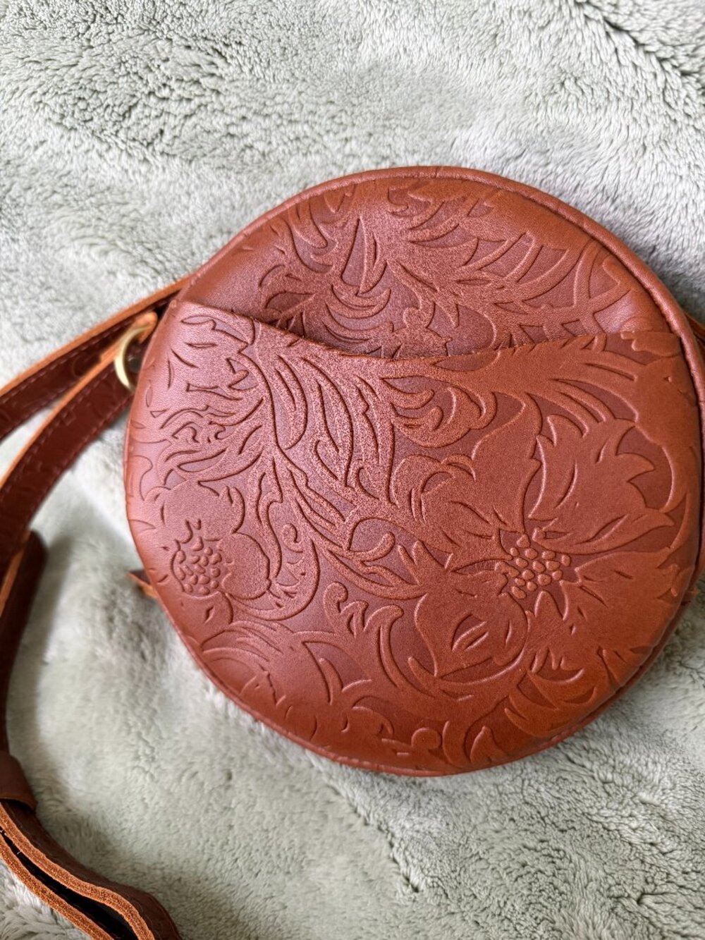 Floral Embossed Leather Crossbody Bag | Portland Leather Goods